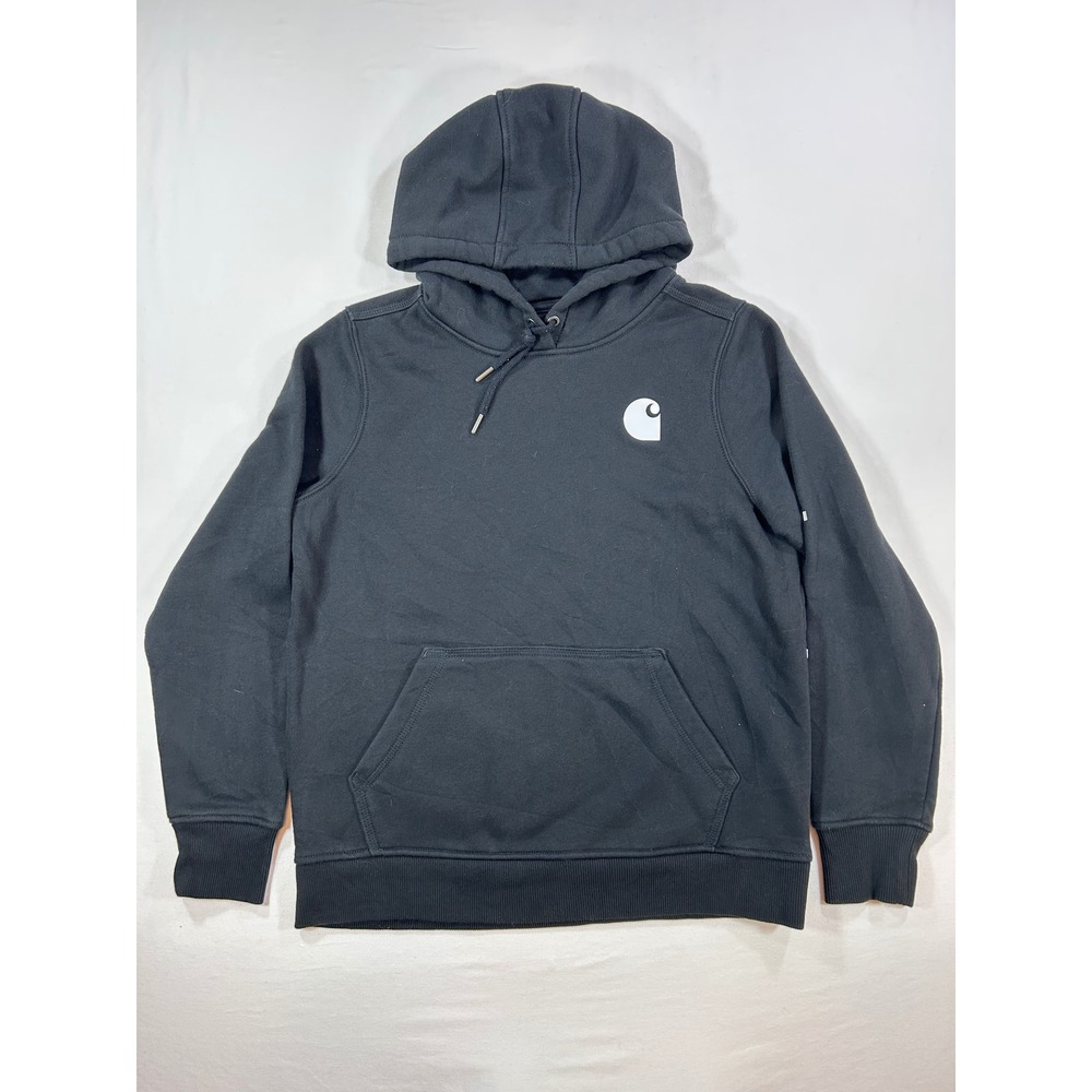 Carhartt Womens Relaxed Fit Logo Graphic Hoodie Black Sweatshirt Size Medium M
